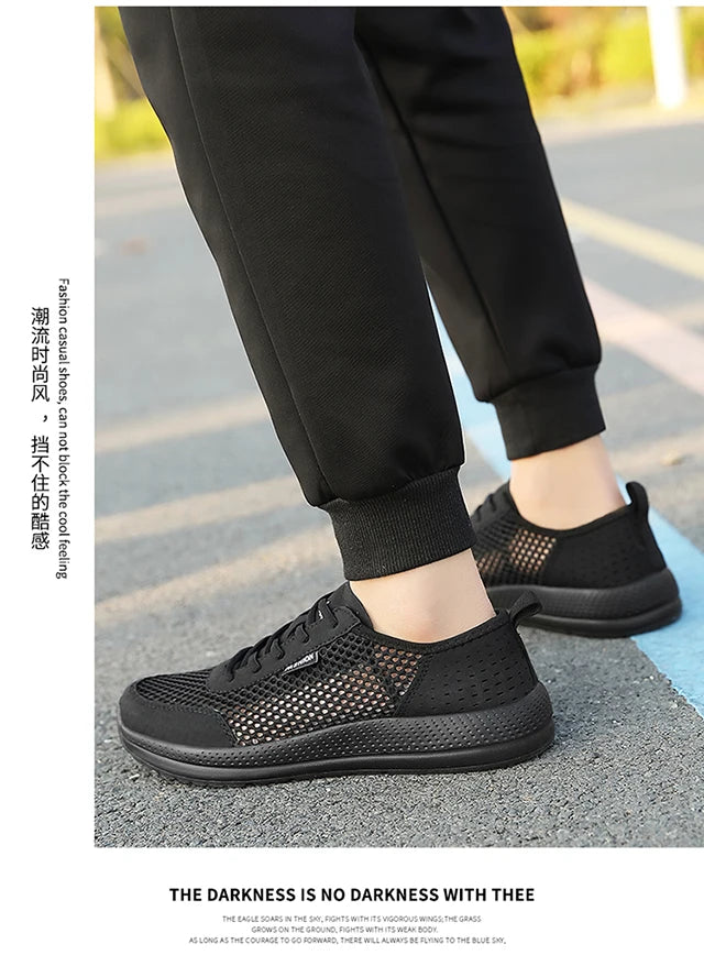 Men's shoes spring summer new soft sole loafers Casual shoes Light fashion mesh leisure sports tennis big size 39-46