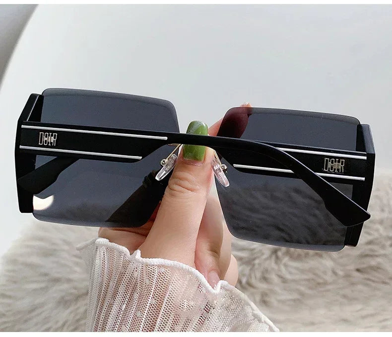 Vintage Square Sunglasses Woman Classic Retro Gradient Mirror Frameless Sun Glasses Female Fashion Rimless Oculos De Sol UV400