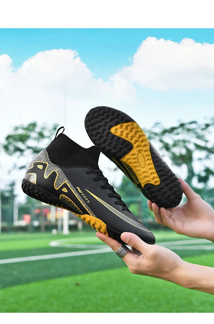 Men's new high-top football shoes non-slip comfortable wear-resistant casual sports shoes outdoor large size football boots 46