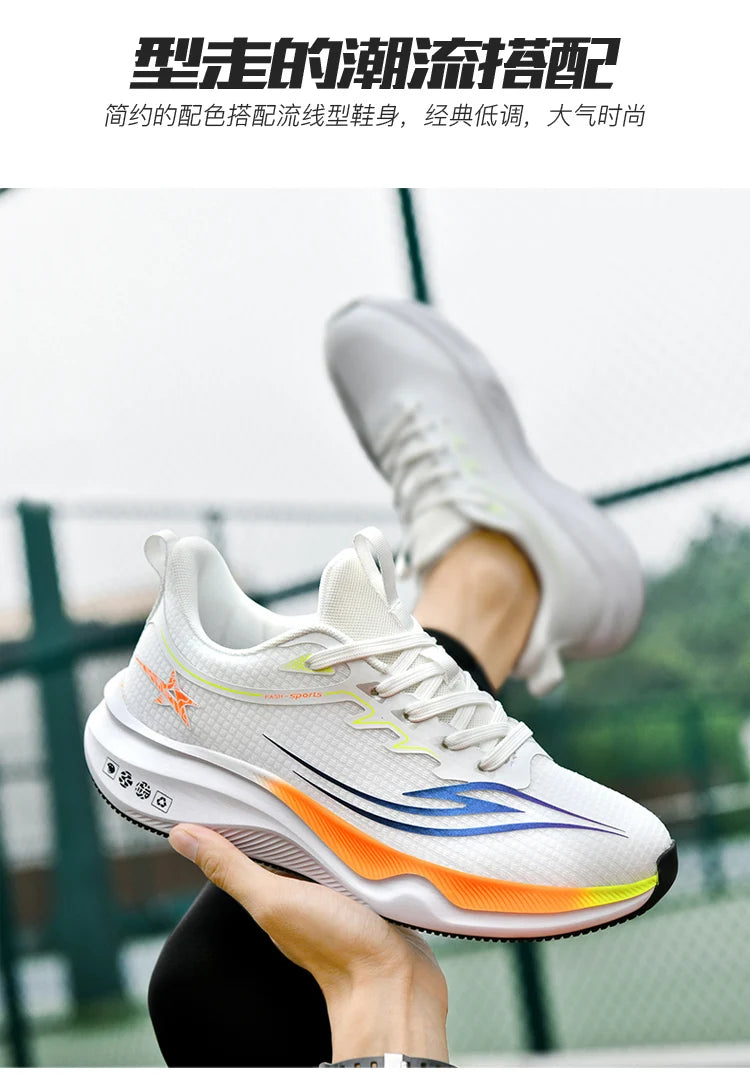 new spring/summer breathable lace-up mesh men's shoes Fashion casual sports non-slip vulcanized shoes for men with extra size