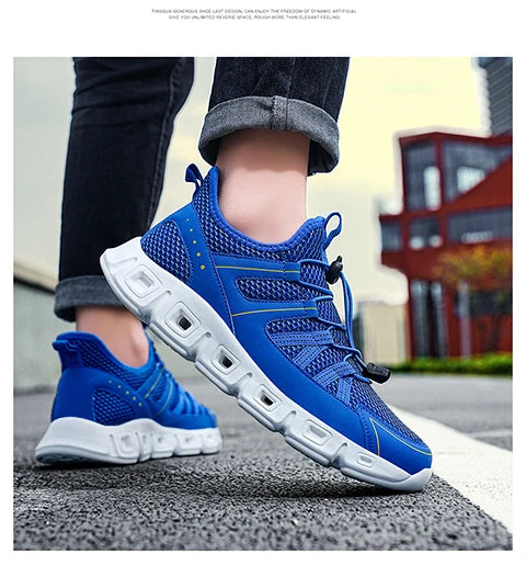 Spring and summer new men's leisure sports breathable mesh light walking shoes large size vulcanized men's shoes