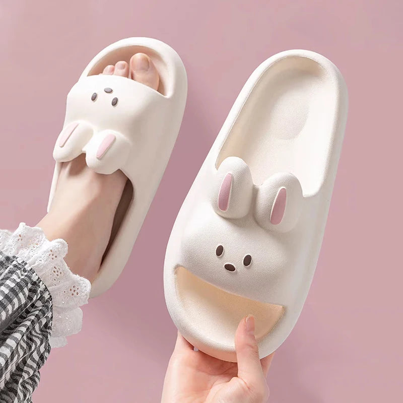 New Women's Sandals And Slippers, With Thick Soles And Cute Cartoon Quick Drying Slippers OnThe Outside, Indoor Soft Bathroom