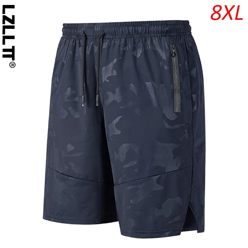 Summer Men Breathable Quick Dry Camo Sport Shorts Men Casual Jogger Beach Bermuda Short Man Gym Running Short Male Plus Size 8XL