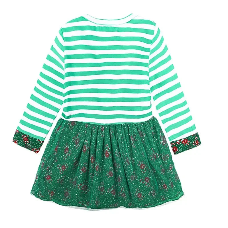 Christmas Girls Casual Dresses Cotton Long Sleeve Kids Dresses for Girls Spring Autumn Children Clothing Girls Dress 1-6 Years