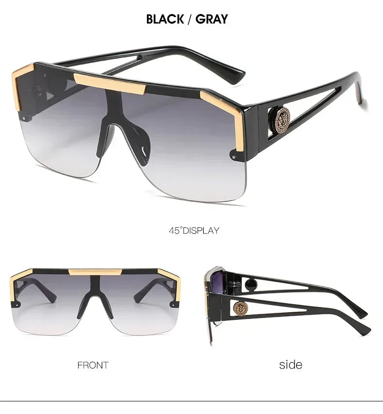 New Luxury Oversized Men Sunglasses Brand Designer Sun Glasses For Women Fashion Gradient Square Shades