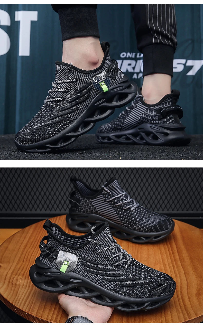 new designer Spring Spring men's breathable casual sports shoes non-slip lightweight extra size walking and running men's shoes