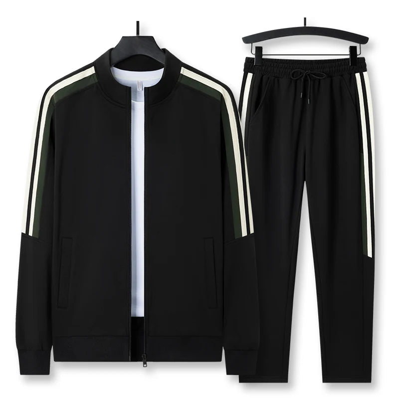 Autumn Men Casual Sport Fitness 2 Pieces Tracksuits Suits Men Sportswear Run Outdoor Sets Male Gym Joggers Sweatpant Jacket Suit