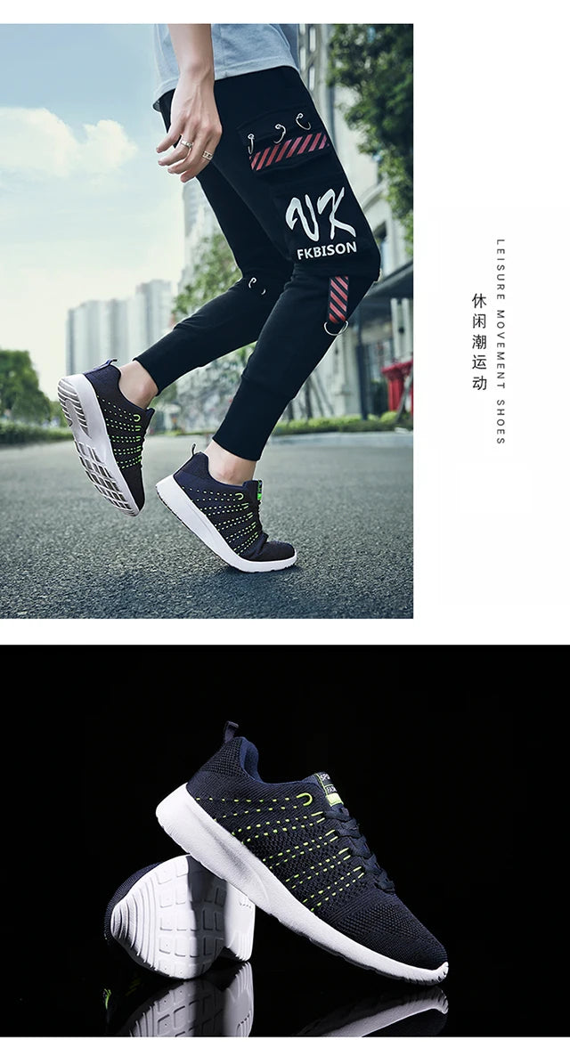 Designer new men's mesh surface breathable casual flat shoes Fashion comfortable non-slip walking running men's shoes