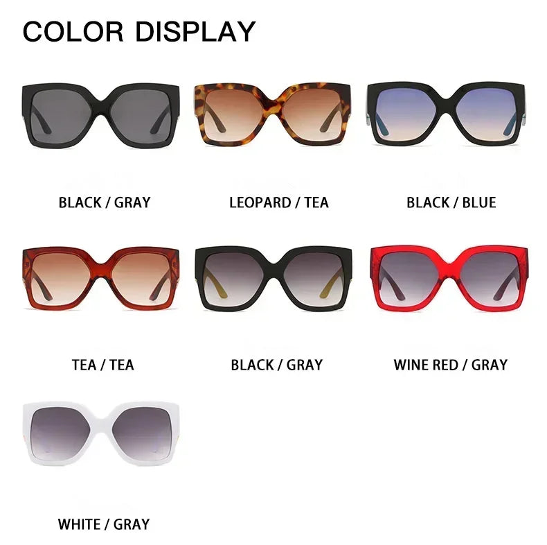 European And American Big Frame Trend Sunglasses Female Square Wide Leg Personality Sun Glasses Male Net Red Street Glasses