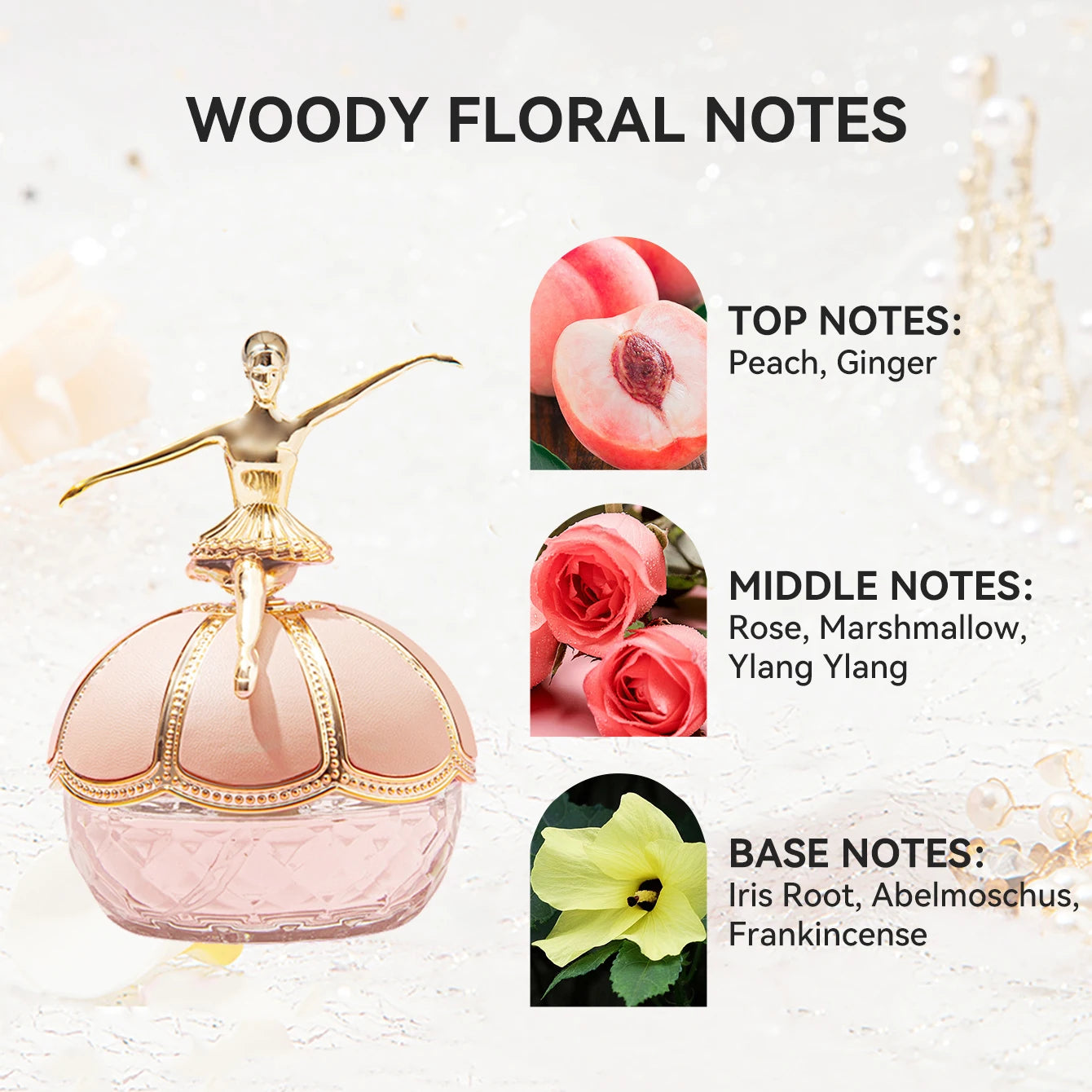 50ML 1.7FL.OZ Ballet Dancer Perfume, Original Gift Set Women's EDP Spray, Fresh Fruity/Woody Floral Notes Ideal Holiday Gifts