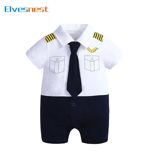 Cartoon Newborn Baby Clothes Boys Rompers Summer Baby Girls Clothes Cotton Short Sleeve Bow Tie Infant Rompers 3-18 Months