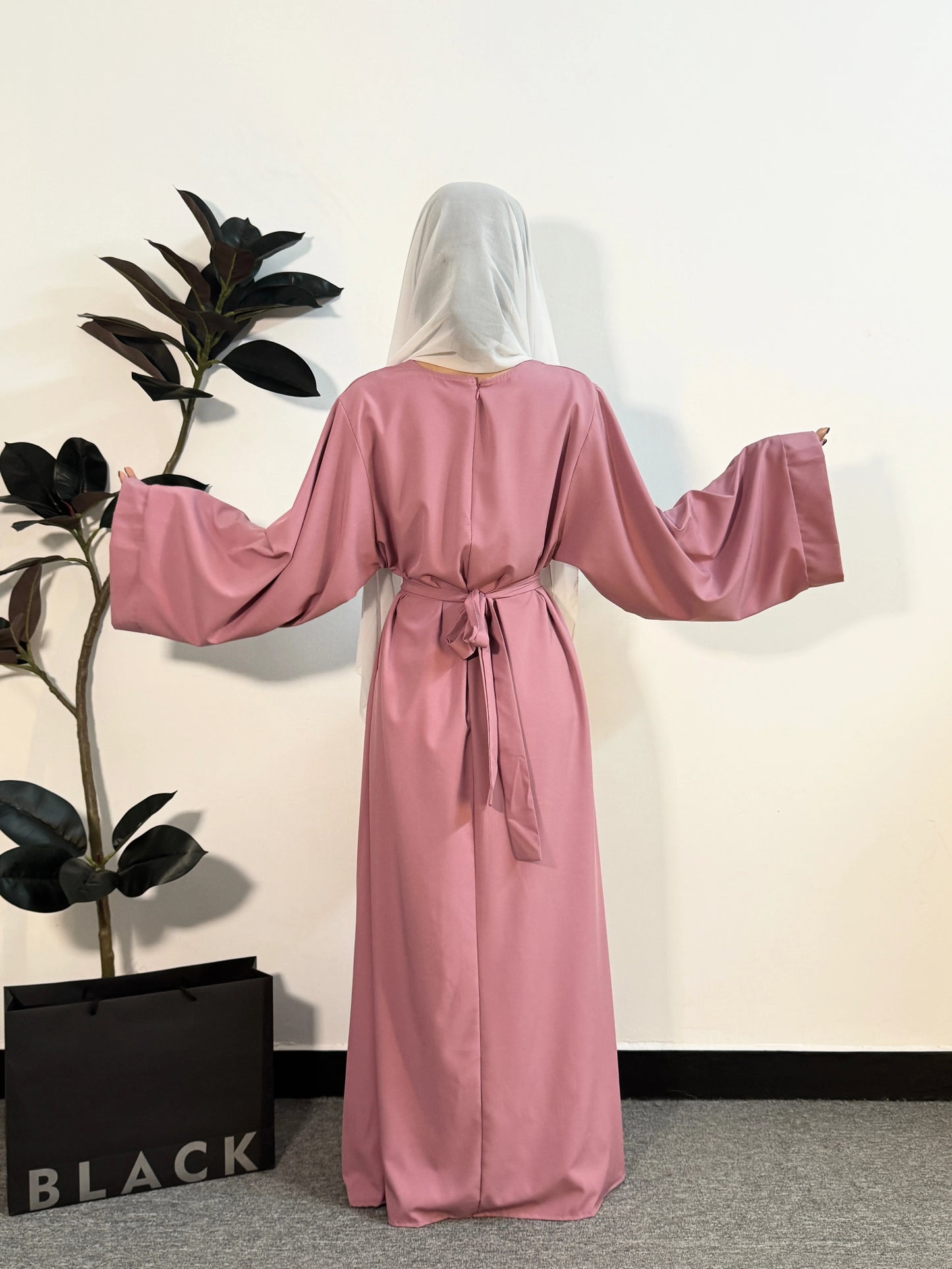 Muslim Abayas Women Kaftans Long Maxi Prayer Dress with Belt Full Sleeve Islamic Clothing Women Jilbabs Ramadan Dresses