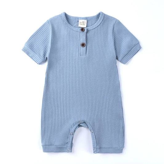 Solid Color Kids Summer Clothes Cotton Baby Clothes Boys Romper Short Sleeve Newborn Girl Outfit Baby Boy Clothes 0-24 Months