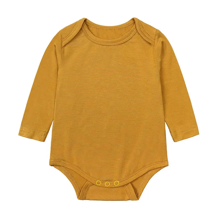 Bamboo Fiber Baby Girl Clothes Fashion Solid Color Long Sleeve Baby Clothing Boy Bodysuits Summer Newborn Clothes 0-24 Months