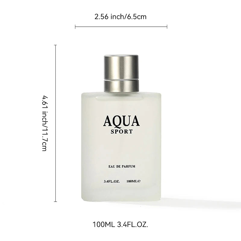 100ML 3.4FL.OZ AQUA Men's Eau de Parfum, Aquatic Aromatic Notes Perfume, Lime, Marine, Musk, Fresh Ocean Fragrance for Men