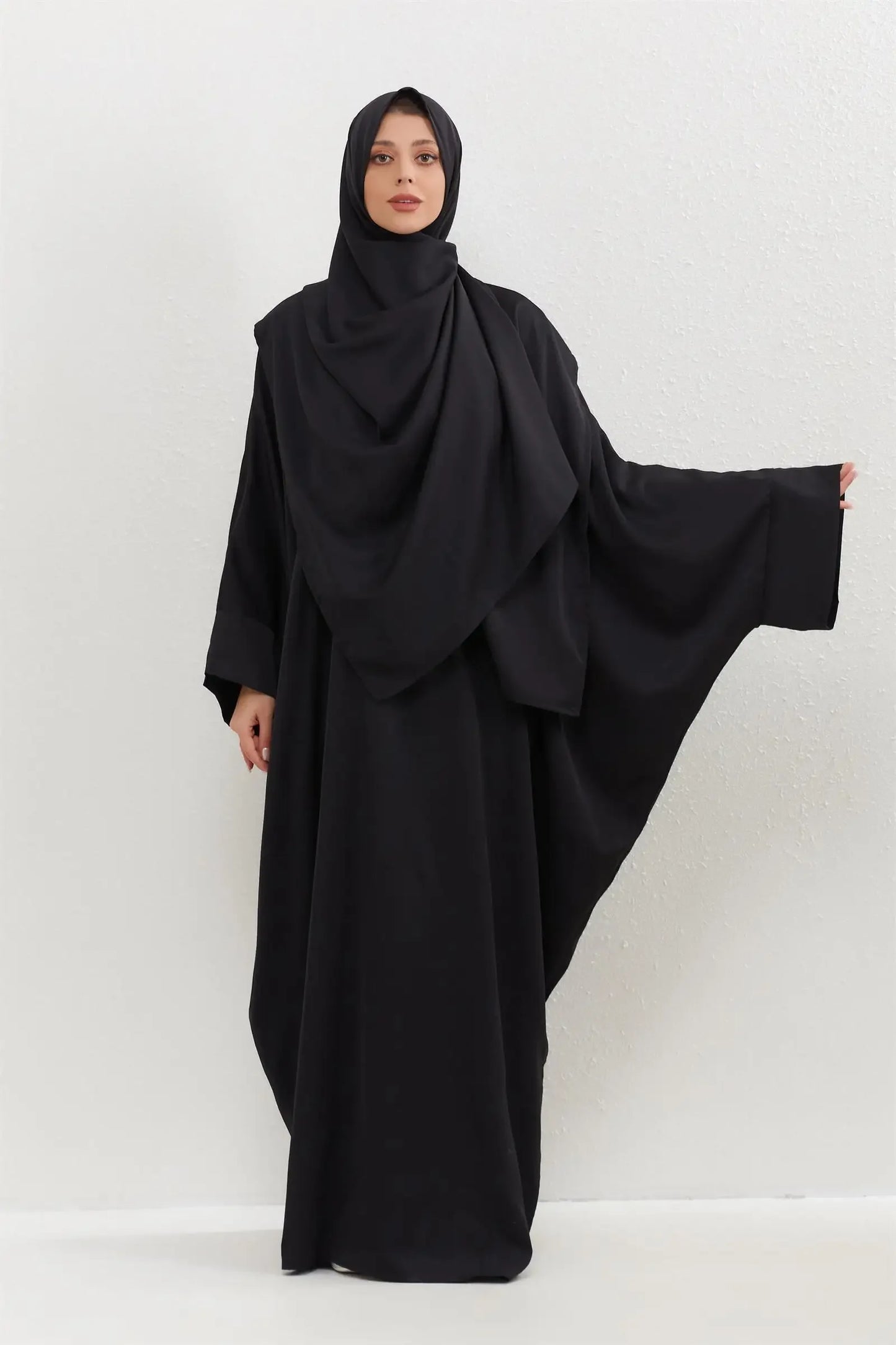 Two Pcs Muslim Abaya Women Jilbab Islamic With Hijab Clothing Dubai Saudi Robe Turkish Modesty Prayer Dresses Kaftans