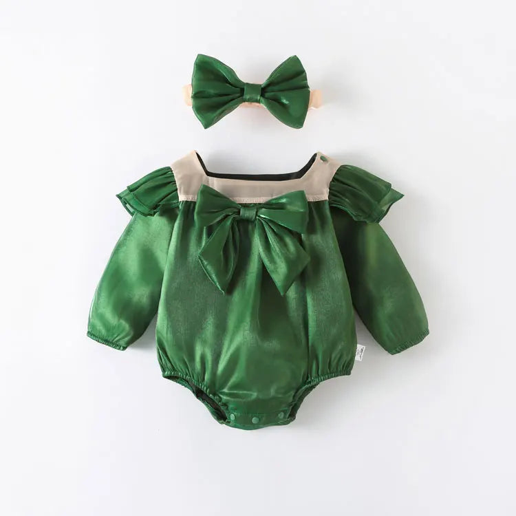 Spring & Autumn Baby Clothes Girl Bodysuit + Scarf Solid Color Baby Bodysuits Cotton Long Sleeves Newborn Clothing 3-18 Months