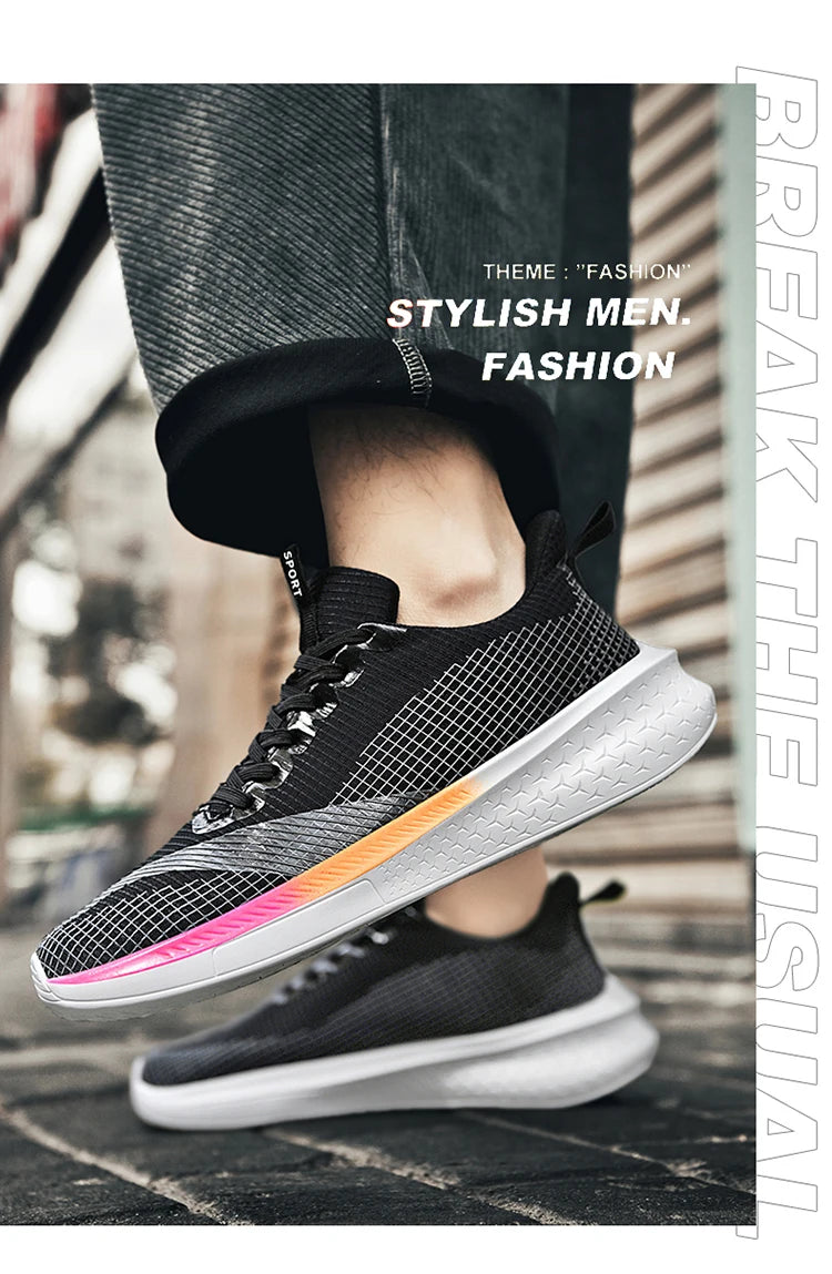 Men's and women's new lightweight non-slip lace-up casual sports shoes lovers large size walking vulcanized walking shoes