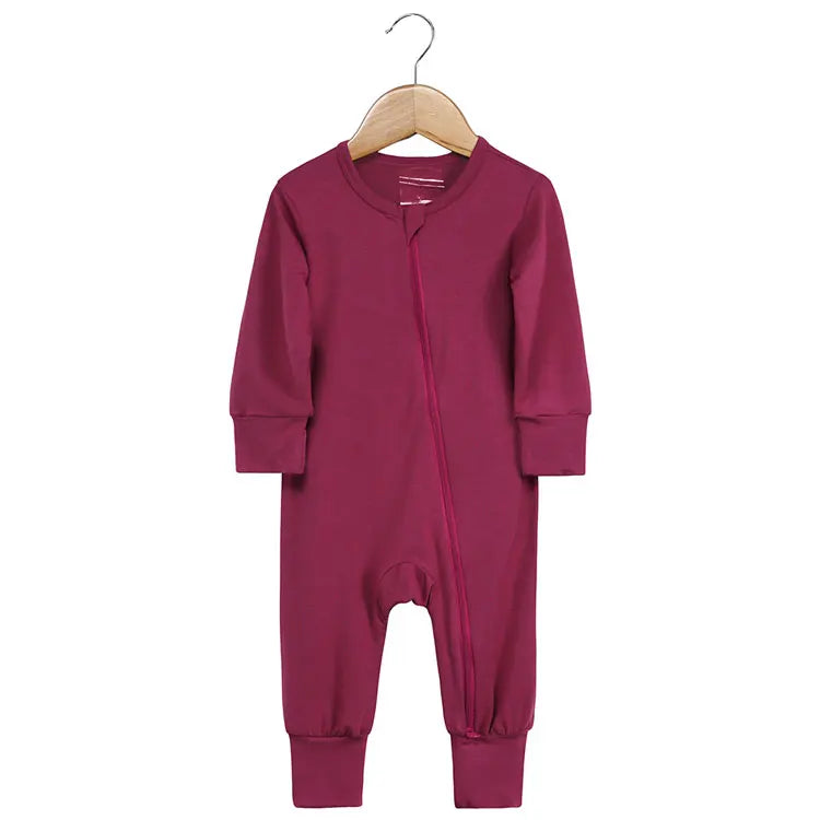 Long Sleeve Cotton Zipper Baby Girl Romper Solid Color Newborn Baby Clothes Spring & Autumn  Infant Boys Rompers 3-24 Months