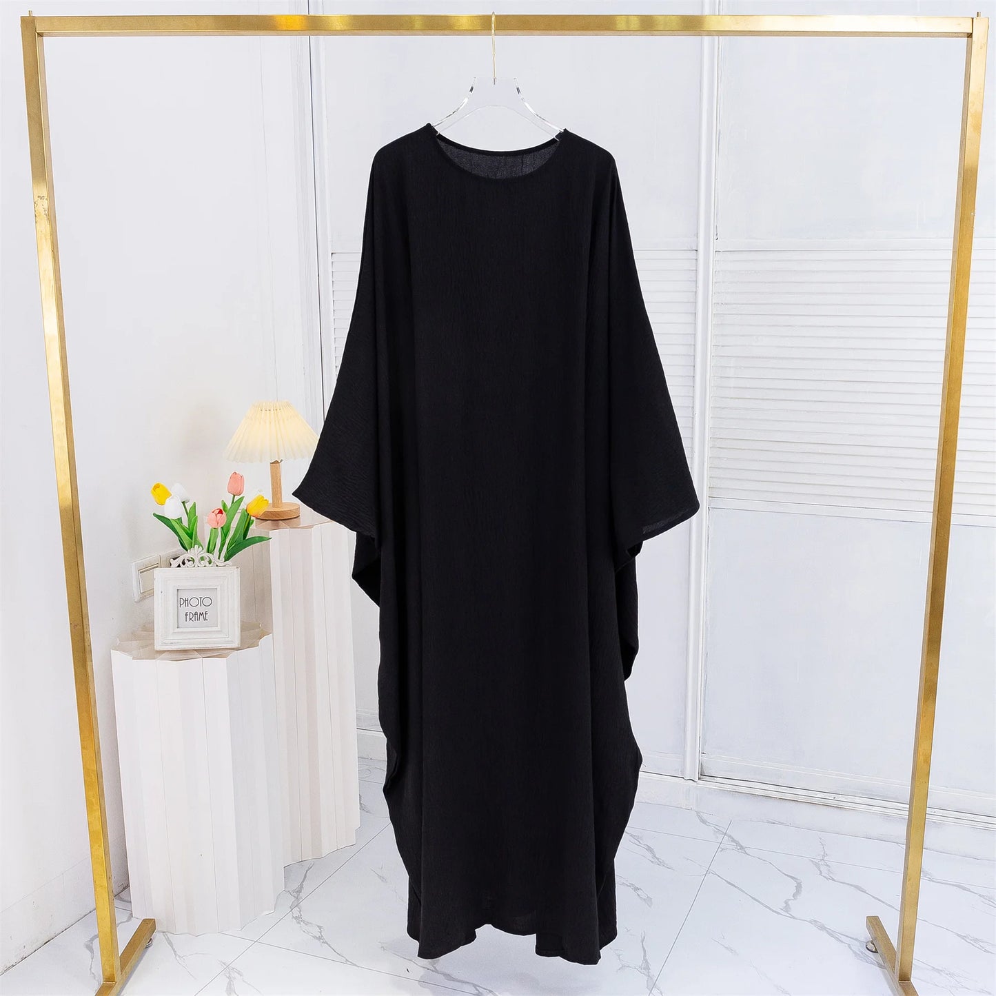 Muslim Abayas Loose Long Maxi Dresses Women Jilbabs Muslim Islamic Dress Full Sleeve O-neck Casual Solid Ramadan Dresses Abaya