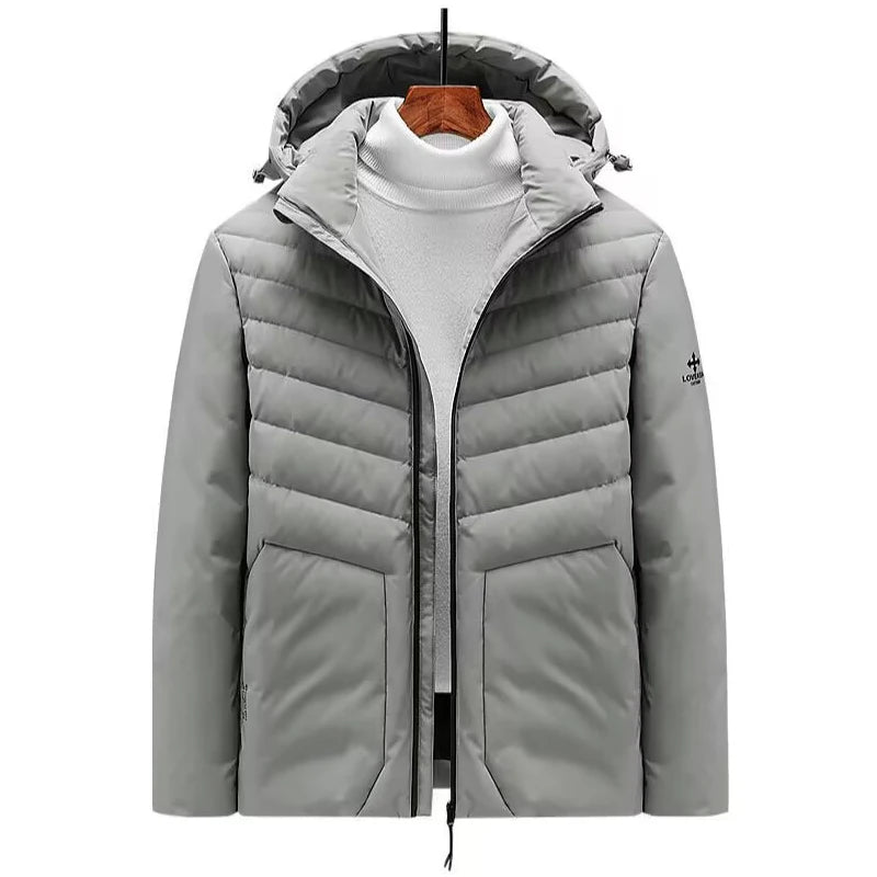 2023 New Winter Men Warm Windproof Casual Padded Duck Down Parka Coat Men Detachable Hat Thermal Jacket Male Parka Plus Size 8XL