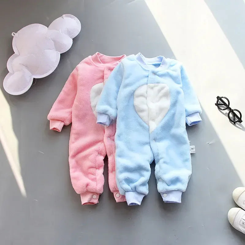 Flannel Long Sleeve Baby Clothes Boys Rompers Cartoon Baby Girl Romper Winter Warm Infant Clothing Boys Romper 3-18 Months