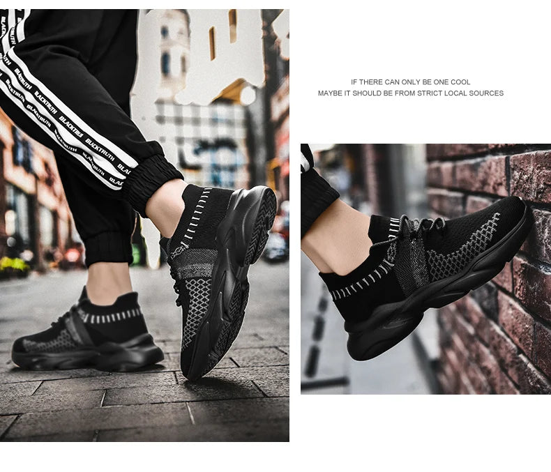 Men's running loafer walking knit shoes Fashion casual sneakers Breathable fitness lightweight men's shoes casual shoes