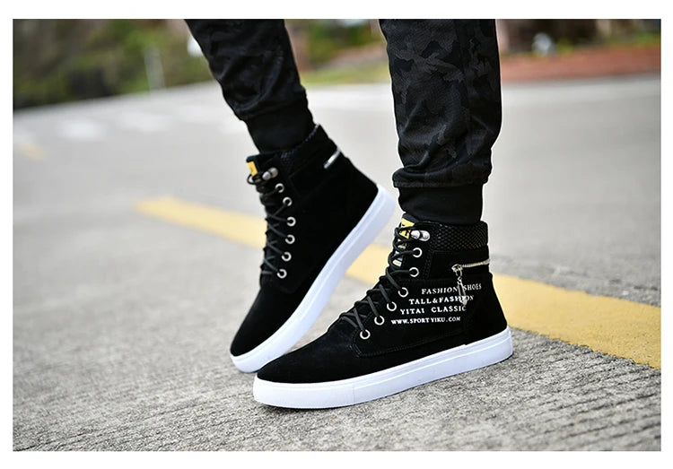 2024 Spring and autumn high top men's new soft sole casual sports shoes walking running breathable men's boots 39-46