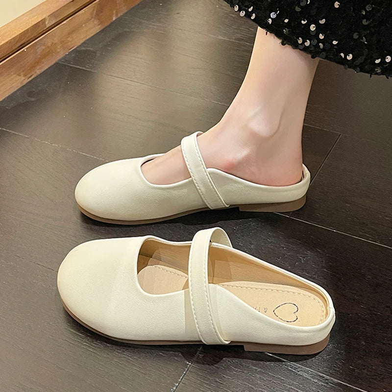 Women's casual flat slippers 2024 New Fashion Outwear Muller Shoes Network Red Tide Flow Anti slip Slippers