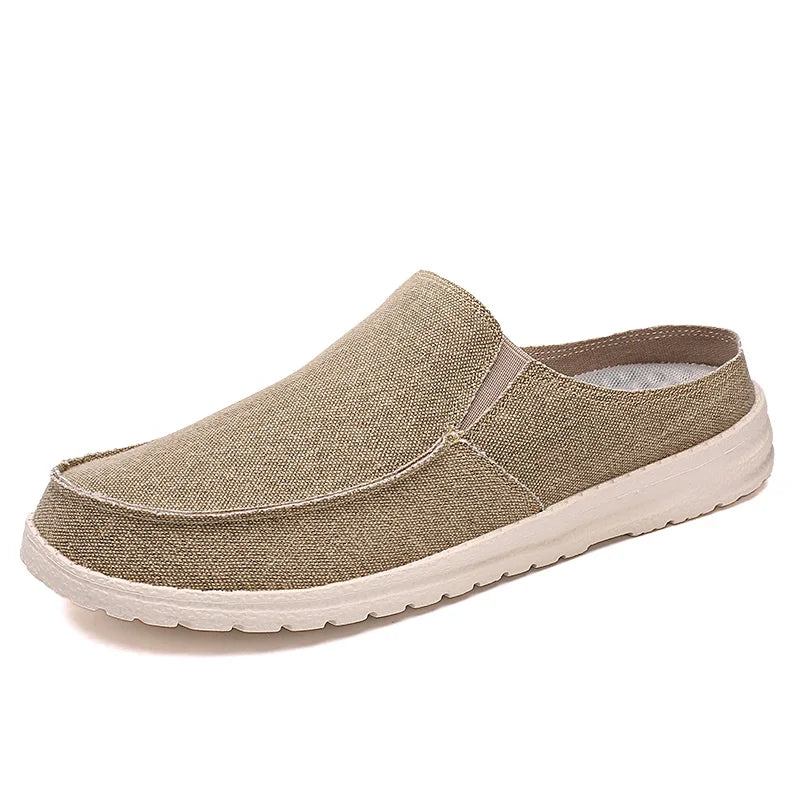 Spring and summer new canvas shoes for men light comfortable casual fashion sports half slipper plus size men's shoes