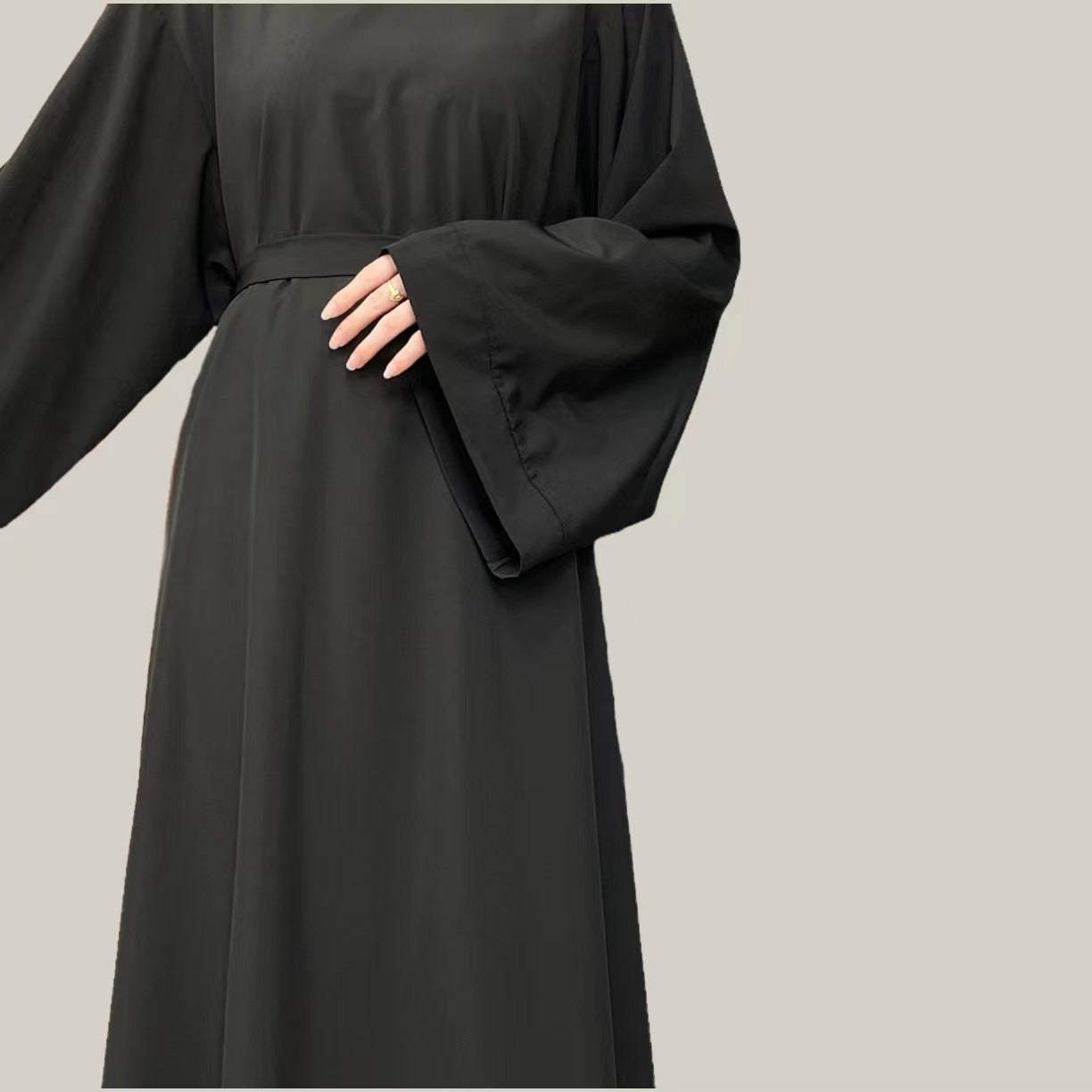 Muslim Abaya Loose One-piece Prayer Dress Full Sleeve Islamic Clothing Women Jilbab Dubai Saudi Robe Lace Up Long Dresses