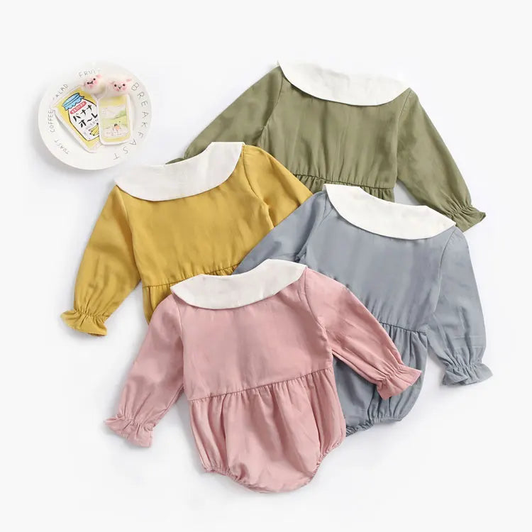 Fashion Solid Baby Girl Bodysuit Long Sleeves Newborn Clothes Boys Bodysuit Spring Autumn Infant Clothing 1-3 Years