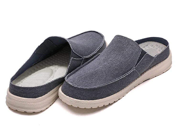 Spring and summer new canvas shoes for men light comfortable casual fashion sports half slipper plus size men's shoes