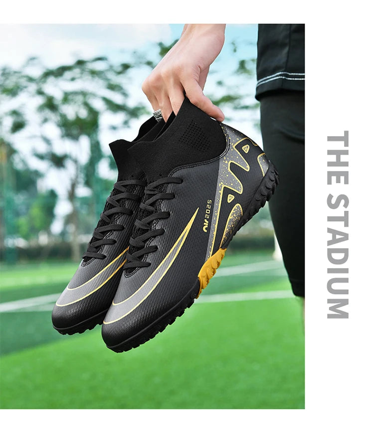 Men's new high-top football shoes non-slip comfortable wear-resistant casual sports shoes outdoor large size football boots 46