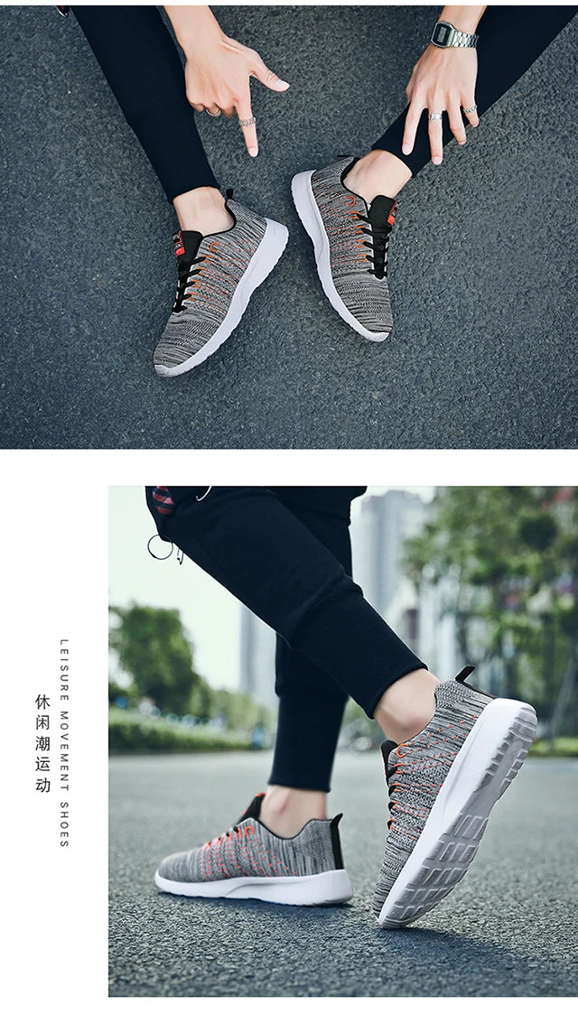 Designer new men's mesh surface breathable casual flat shoes Fashion comfortable non-slip walking running men's shoes