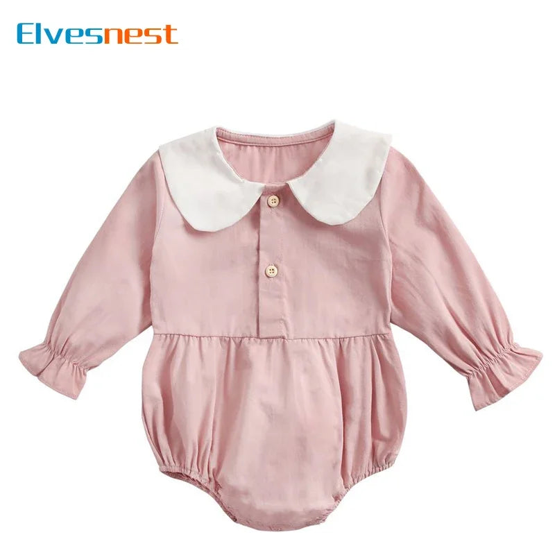 Fashion Solid Baby Girl Bodysuit Long Sleeves Newborn Clothes Boys Bodysuit Spring Autumn Infant Clothing 1-3 Years