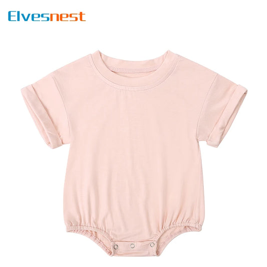 Bamboo Fiber Baby Clothing Boys Bodysuits Fashion Solid Color Short Sleeve Girls Bodysuits Summer Newborn Clothes 3-24 Months