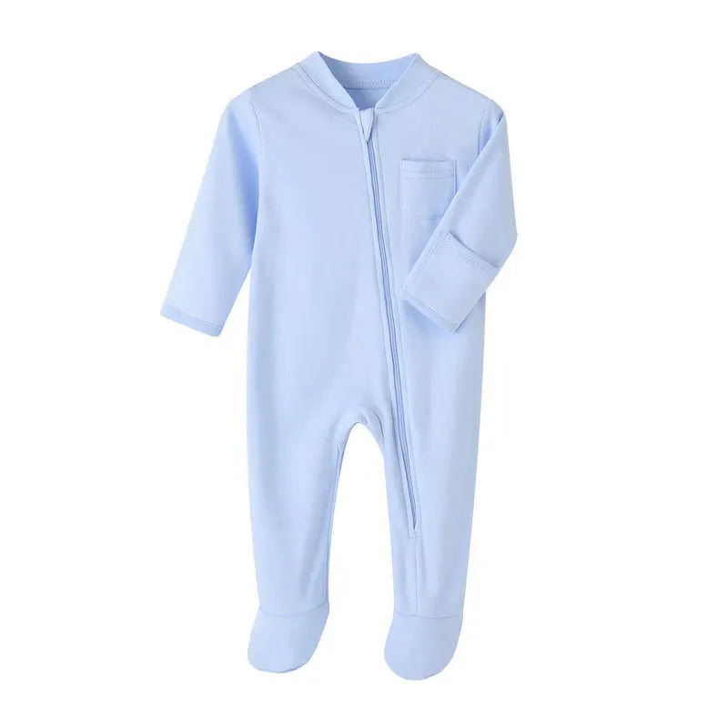 Fashion Solid Color Newborn Clothes Girls Bodysuits Spring & Autumn Baby Boy Clothes Cotton Long Sleeve Baby Footies 3-12 Months