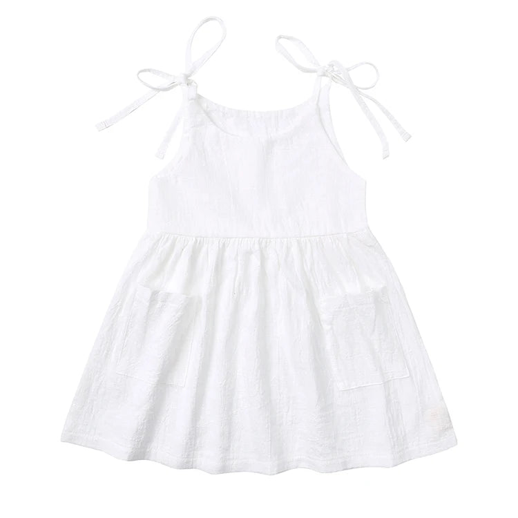 Solid Color Fashion Clothes Girl Dress Summer Kids Dresses for Girls Cotton Sleeve Children Clothing Girl Dresses 1-5 Years