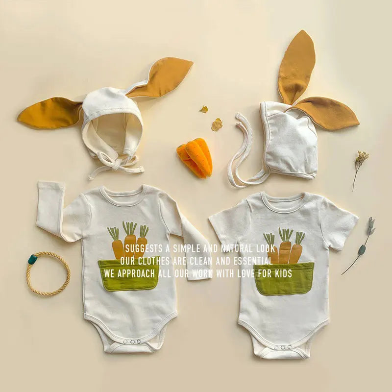 Cartoon Newborn Clothes Boys Bodysuits Hat Spring & Autumn Baby Girls Clothes Cotton Baby Bodysuits 3-18 Months