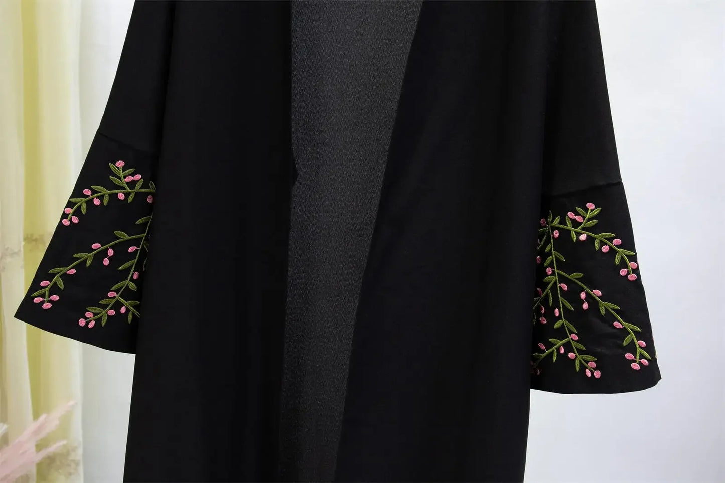 Women Jilbabs Embroidery Open Front Abaya Long Sleeve Maxi Length Dress Womens Clothing Muslim Cardigan Abayas Out Kaftans