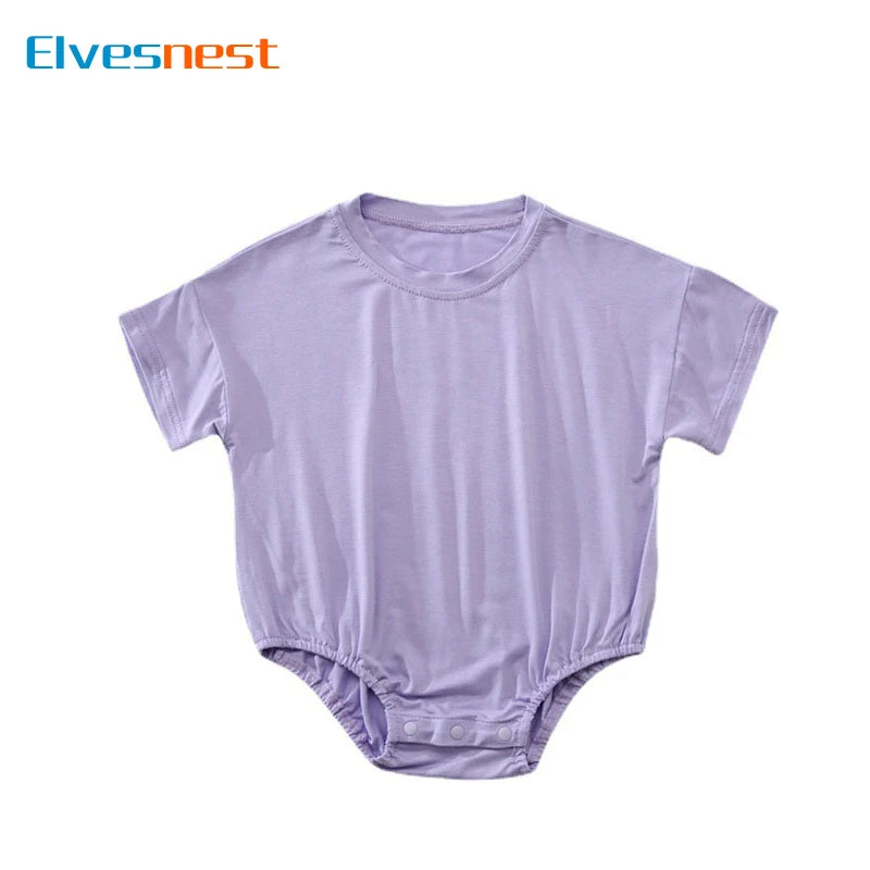 Fashion Solid Color Newborn Baby Girl Bodysuits Short Sleeve Cotton Baby Boy Clothes Summer Infant Bodysuits 6-24 Months