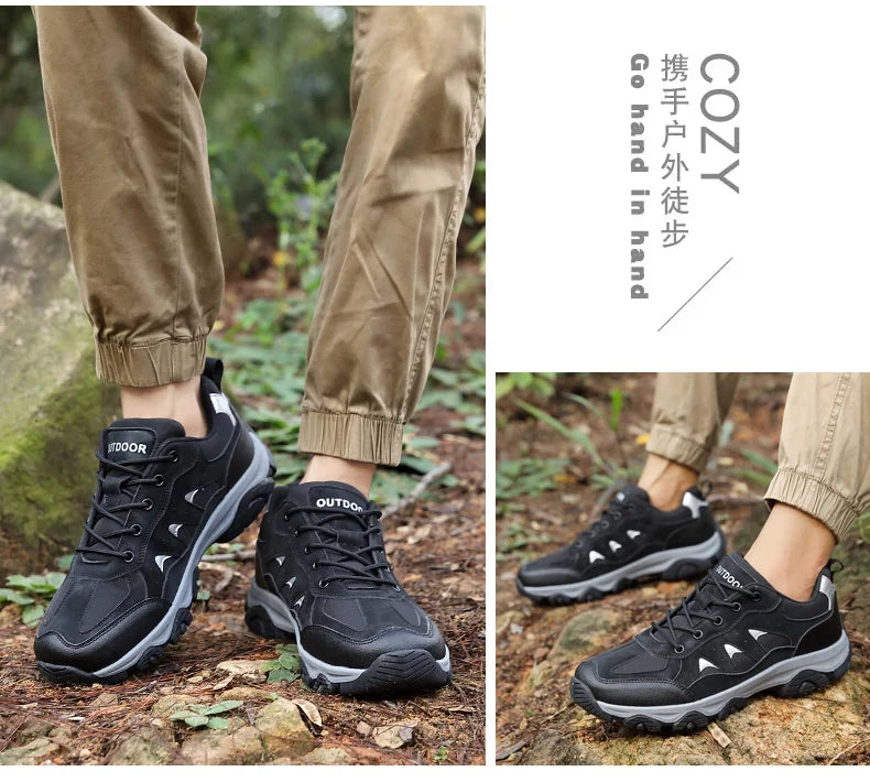 Men's casual sneakers Hiking camping safety boots Hiking sports men's shoes large size flat comfortable fashion walking shoes