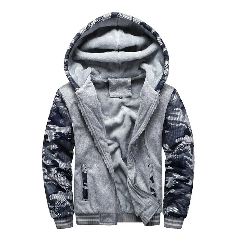 Men's Jacket Camouflage Thicken Winter Jackets for Men Fleece Long Sleeve Coat Man Casual Hoodies Streetwear Men's Coats