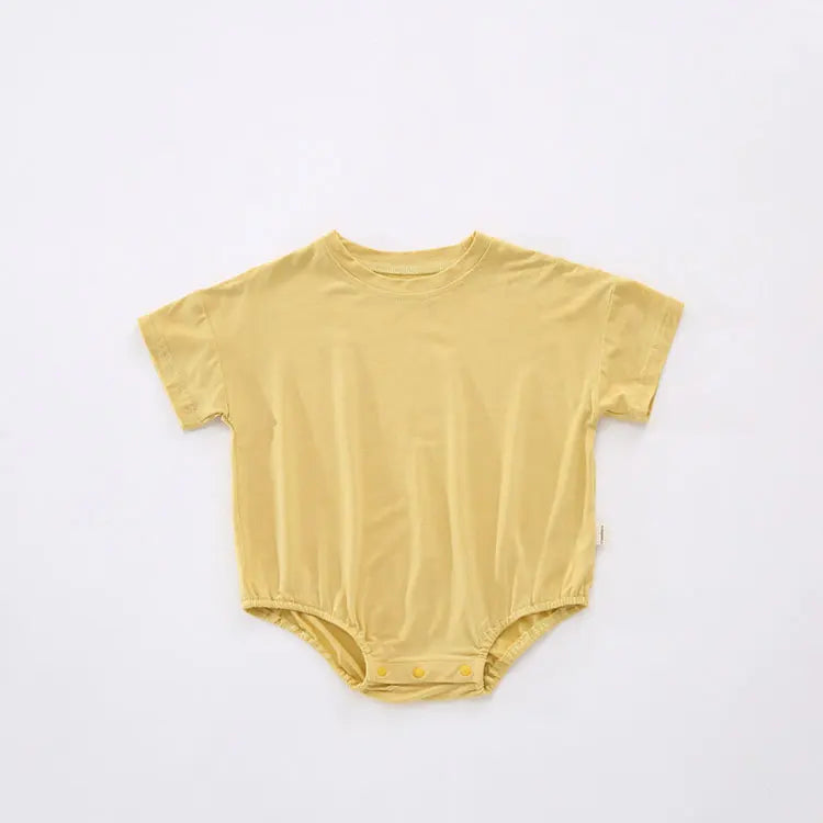 Fashion Solid Color Newborn Baby Girl Bodysuits Short Sleeve Cotton Baby Boy Clothes Summer Infant Bodysuits 6-24 Months