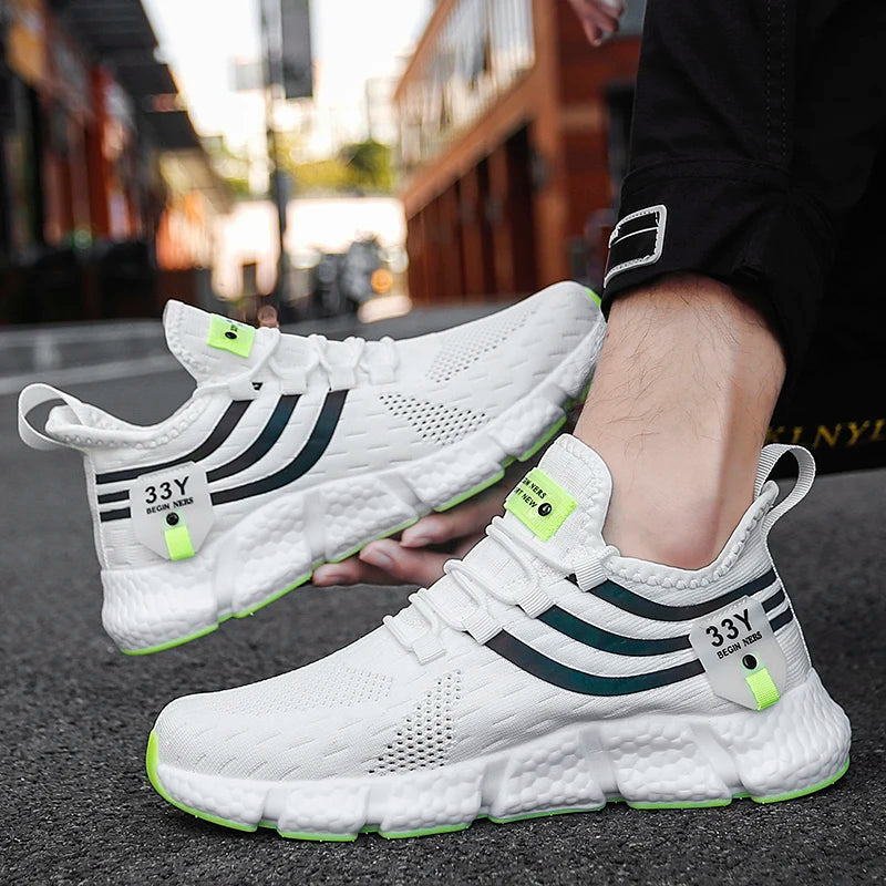 2024 new large size men's casual sports shoes light breathable comfortable thick running shoes fashion outdoor men's sneakers