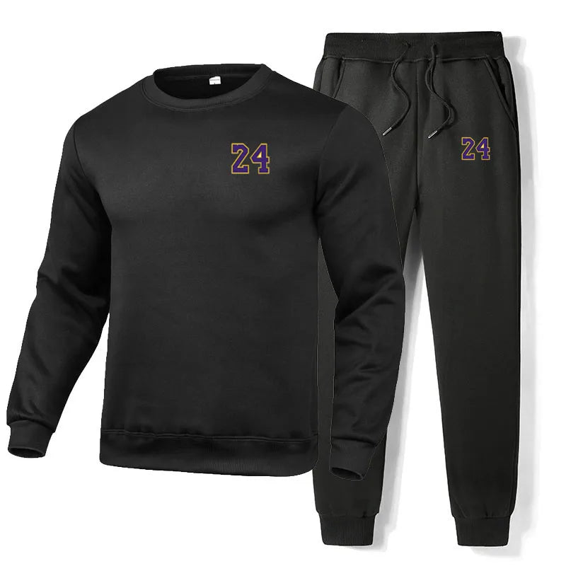 Cotton Number 24 Tracksuit Men Cotton Sweatshirt Sweatpants 2 piece set men outfits Sport Suit Casual streetwear jogging set