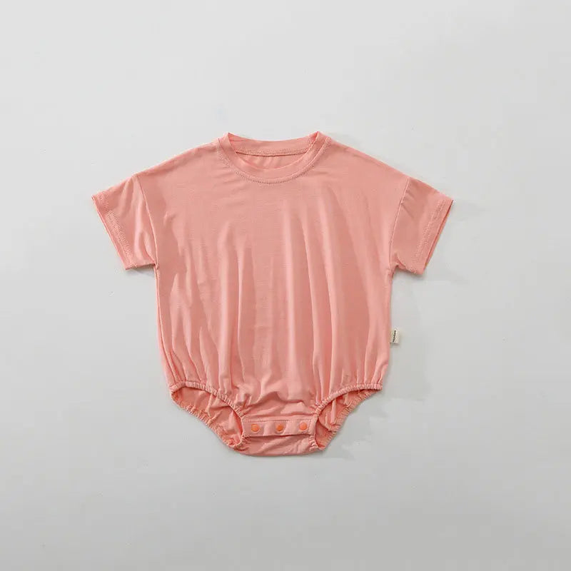 Fashion Solid Color Newborn Baby Girl Bodysuits Short Sleeve Cotton Baby Boy Clothes Summer Infant Bodysuits 6-24 Months