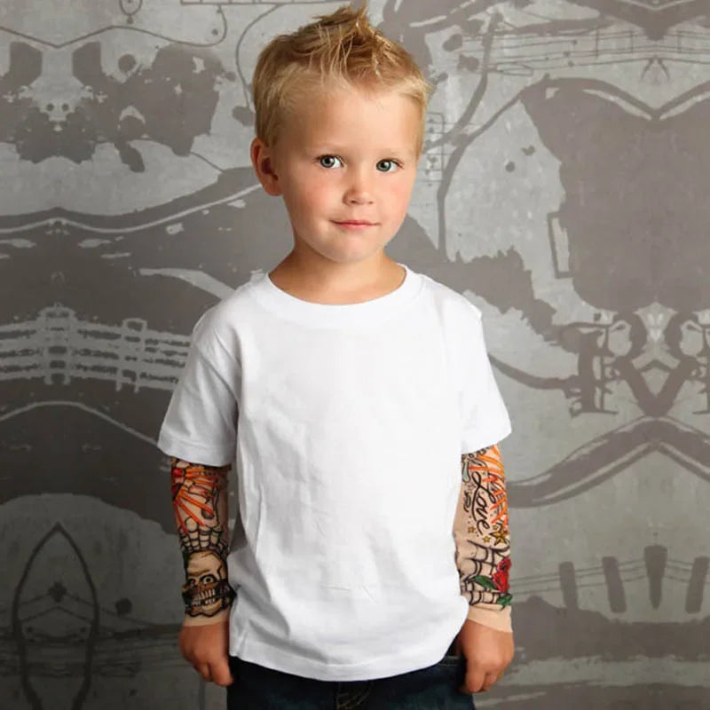 Boys Long Sleeve Tops Novelty Tattoo T-Shirt For Boys Spring Autumn Children Tee Shirts Cotton Kids Boy T Shirt Child Clothes