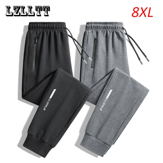 Spring Autumn Men Causal Solid Jogger Pants Sweatpants Men Drawstring Fashion Trousers Sport Pants Tracksuit Male Large Size 8XL